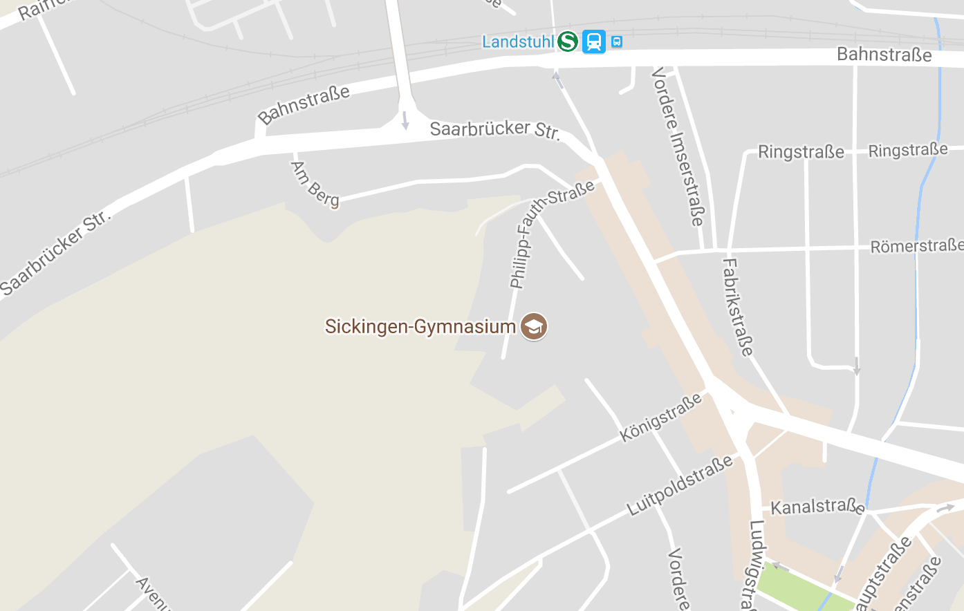 Kartenausschnitt Lage des Sickingen-Gymnasiums
